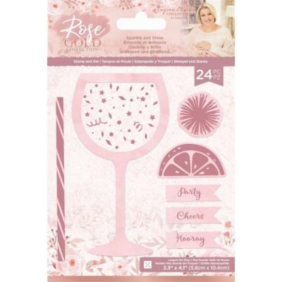 Crafter's Companion Rose Gold Clear Stamps And Dies - Sparkle and Shine